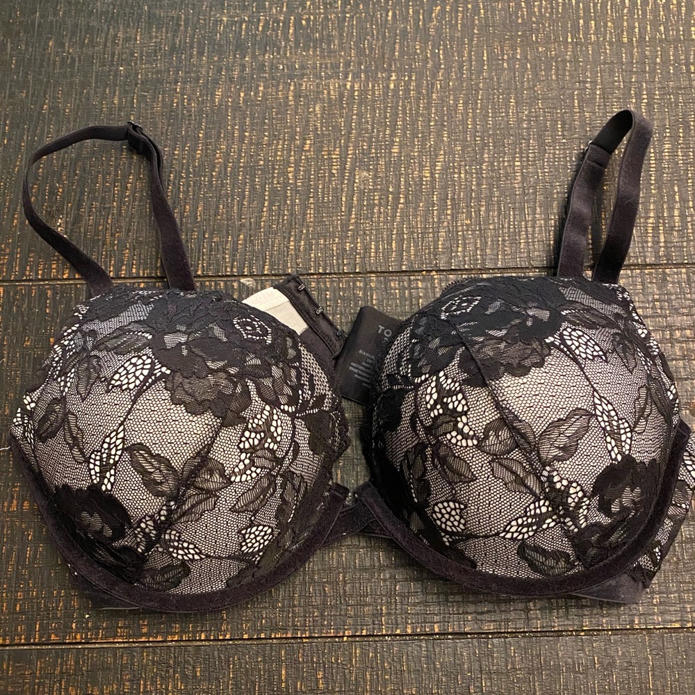 Torrid Black and White Lace Bra